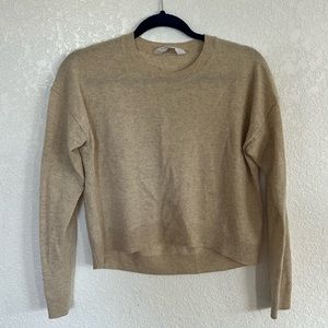 Everlane 100% cashmere tan cropped sweater